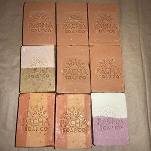 9 bars soap Pacha Soap Co. hand crafted scented made in US New earth tones